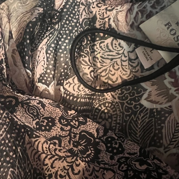 Knox Rose Mini Dress Floral Boho Long Sleeve V-Neck Size Large Brown - Picture 12 of 14